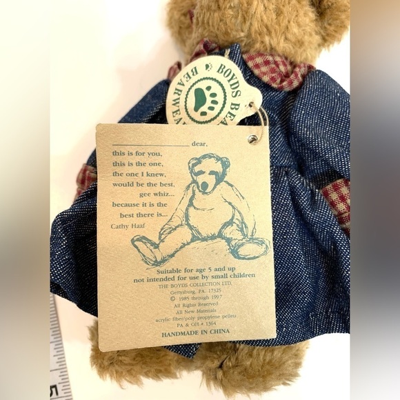 Boyds Bears Investment Collection Bonnie 6" Jointed With Hang Tags - Picture 3 of 3